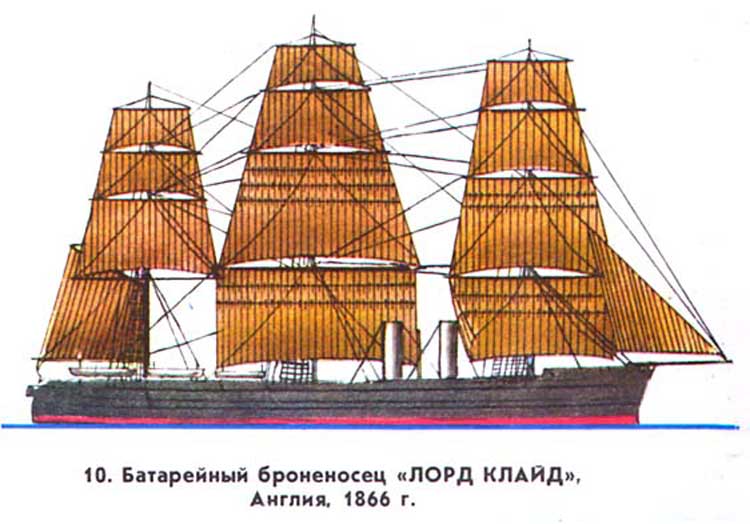 Деревянный батарейный броненосец ЛОРД КЛАЙД, Англия, 1866 г