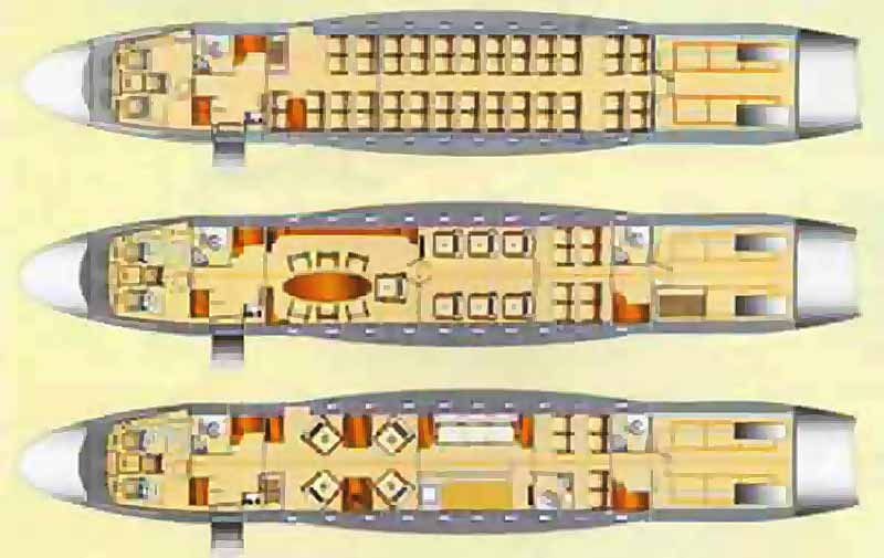 Пассажирские и VIP-компоновки Ан-74ТК-300