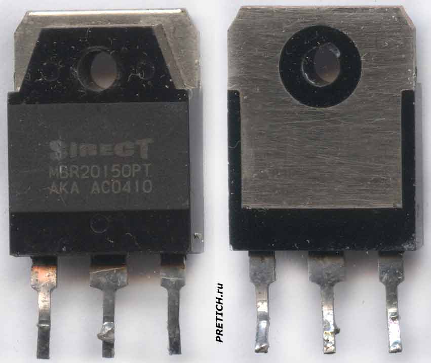 Диод Шоттки с маркировкой Sirect MBR20150PT AKA AC0410